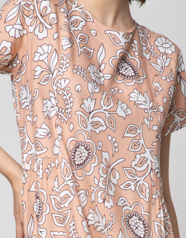 St. Yves Short Sleeve Midi Dress Bunga Klasik