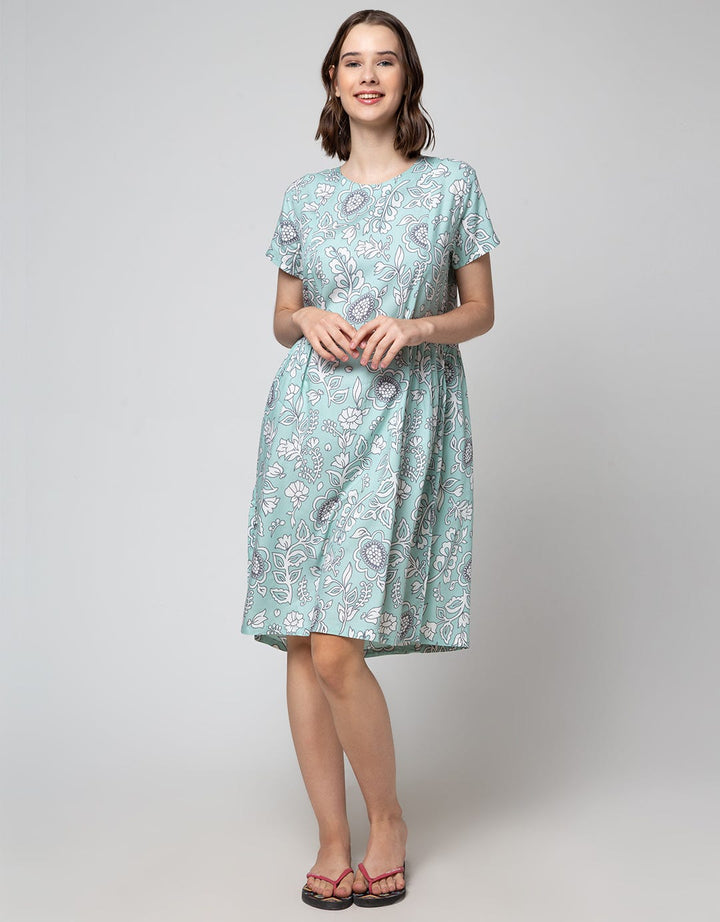 St. Yves Short Sleeve Midi Dress Bunga Klasik