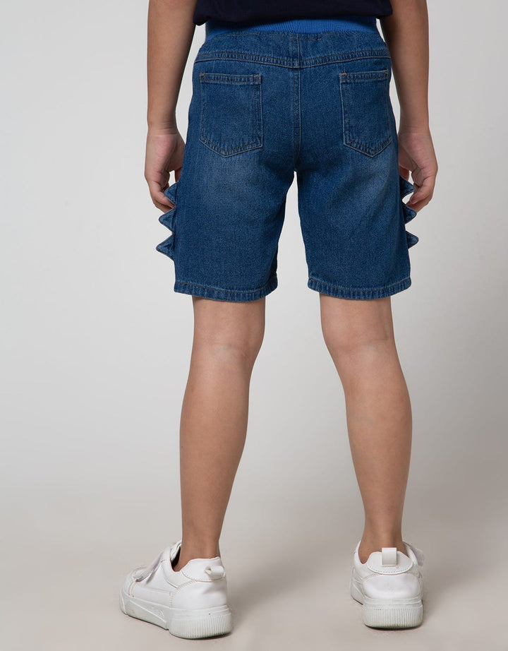 Little M Rib Bordir Denim Pendek Anak Laki-Laki