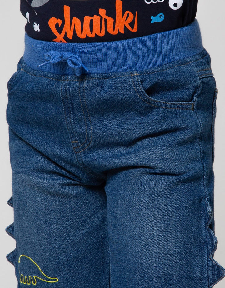 Little M Rib Bordir Denim Pendek Anak Laki-Laki