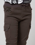 Little M Long Pants Reguler Rib Cargo Stretch