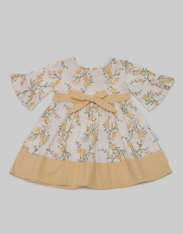 Pipiniko Dress Flower Combi Stripe