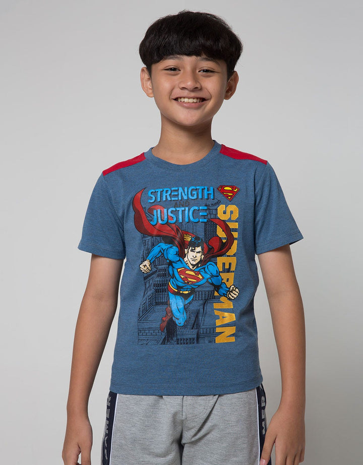 Character Short Sleeve T-Shirt Print Superman Strength Justice A