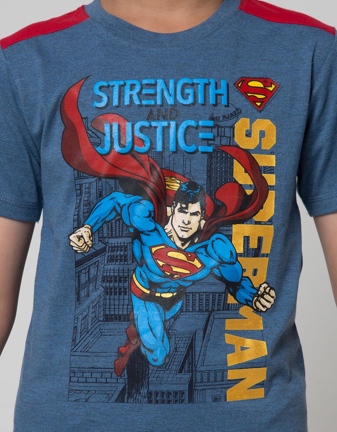 Character Short Sleeve T-Shirt Print Superman Strength Justice A