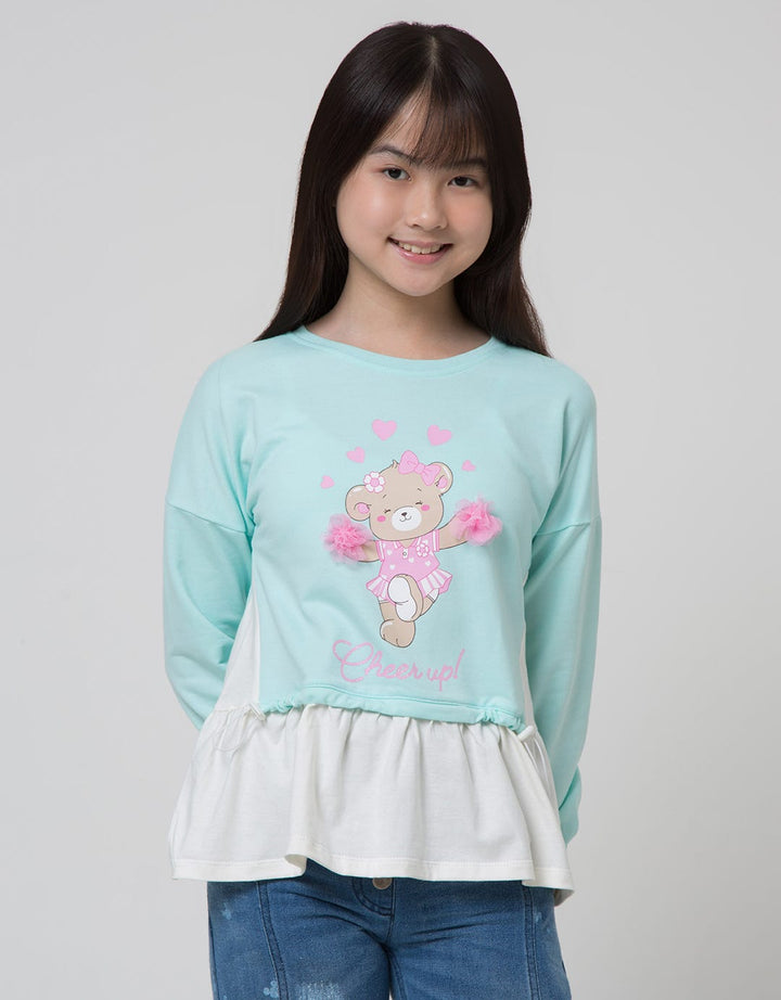 Aero Long Sleeve T-Shirt Bear Pom Serut Bawah