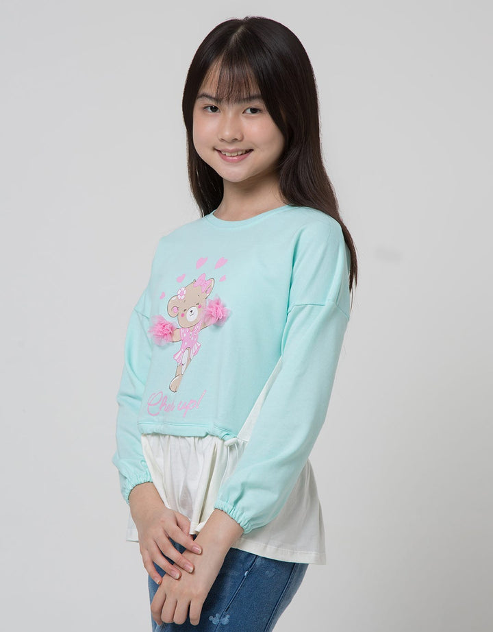 Aero Long Sleeve T-Shirt Bear Pom Serut Bawah
