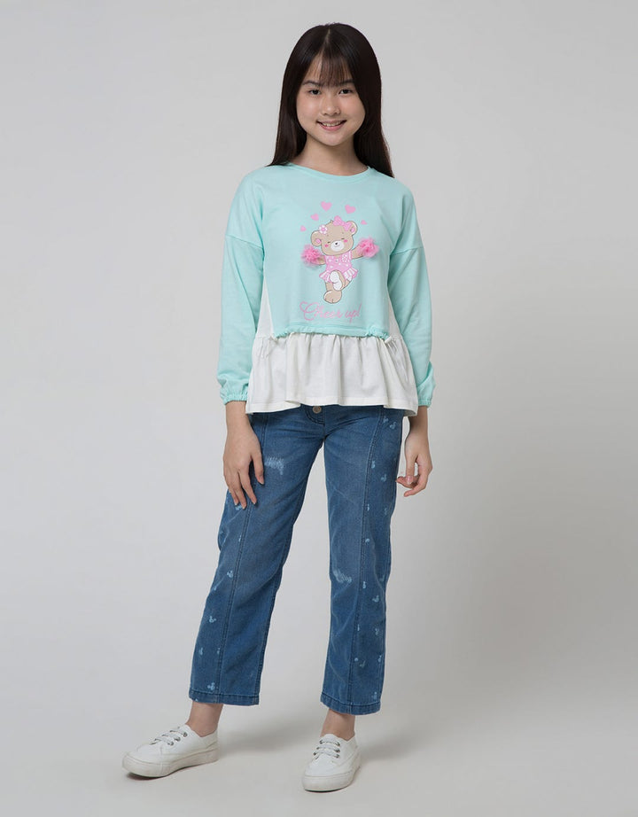 Aero Long Sleeve T-Shirt Bear Pom Serut Bawah