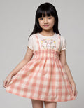 Little M Short Sleeve Midi Dress Overall Woven Polkadot Kecil