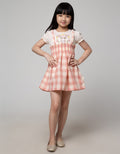 Little M Short Sleeve Midi Dress Overall Woven Polkadot Kecil