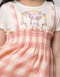 Little M Short Sleeve Midi Dress Overall Woven Polkadot Kecil