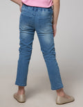 Little M Long Pants Paperbag Patch Print Bunga