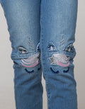 Little M Long Pants Paperbag Patch Print Bunga