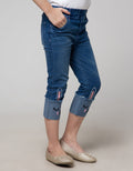 Little M Denim Long Pants Jegging Bordir Lutut Unicorn