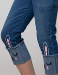 Little M Denim Long Pants Jegging Bordir Lutut Unicorn