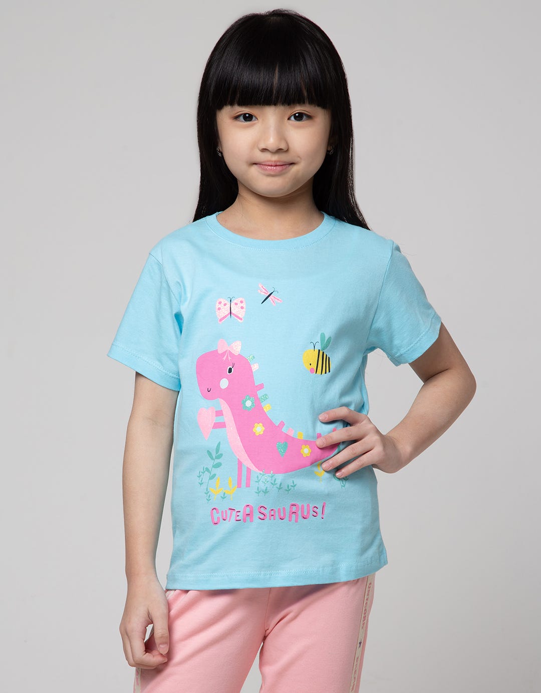 Little M Short Sleeve T-Shirt Print Raglan Bear Homerun Dropping