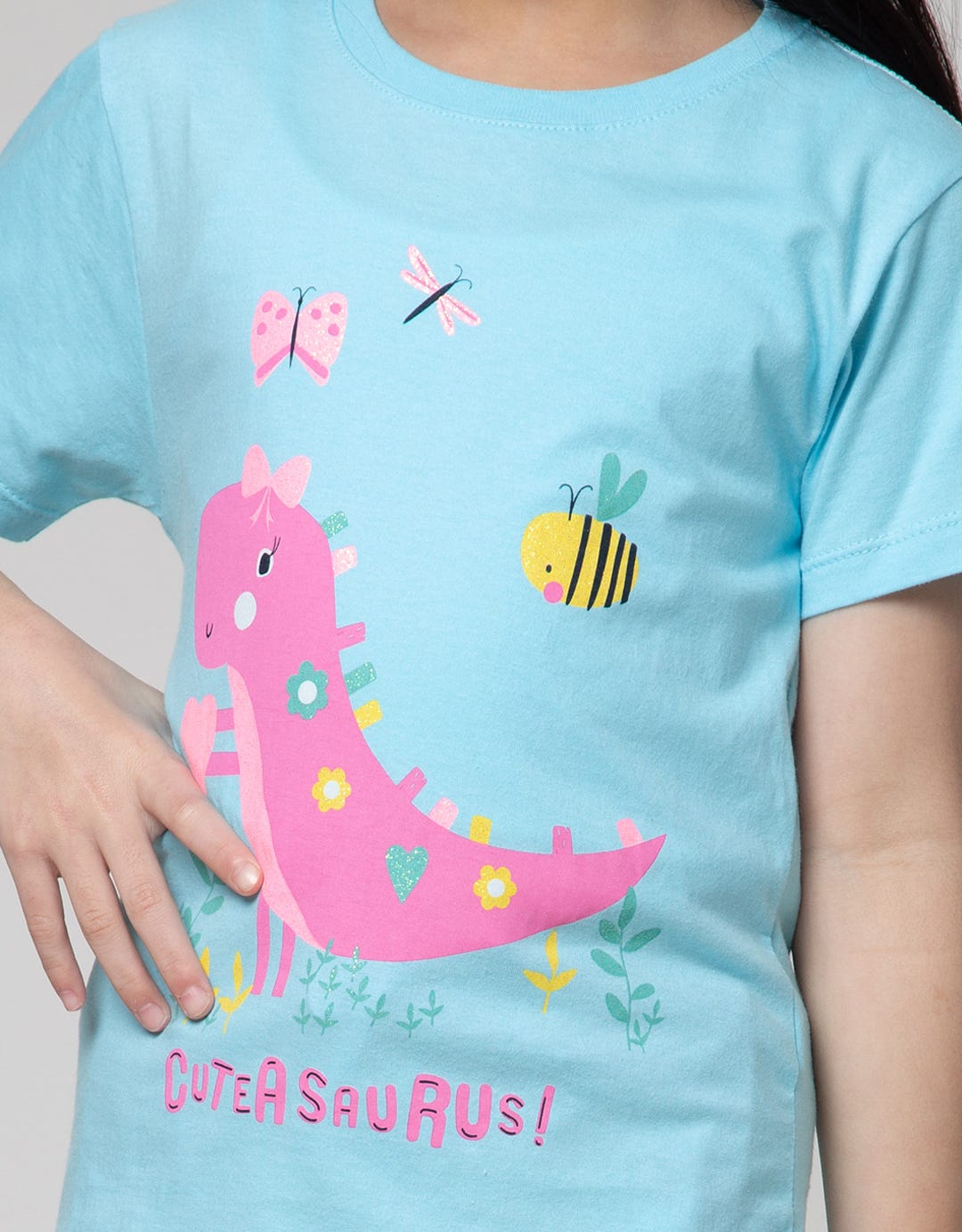 Little M Short Sleeve T-Shirt Print Raglan Bear Homerun Dropping