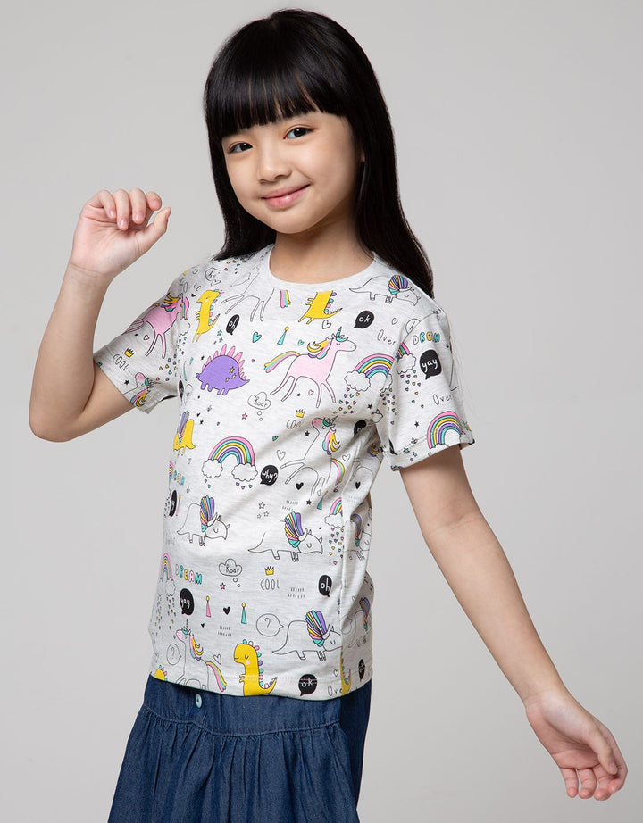 Little M Dino Four Kaos Anak Perempuan