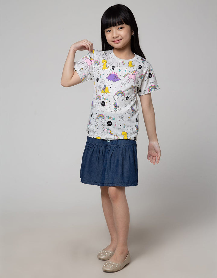 Little M Dino Four Kaos Anak Perempuan