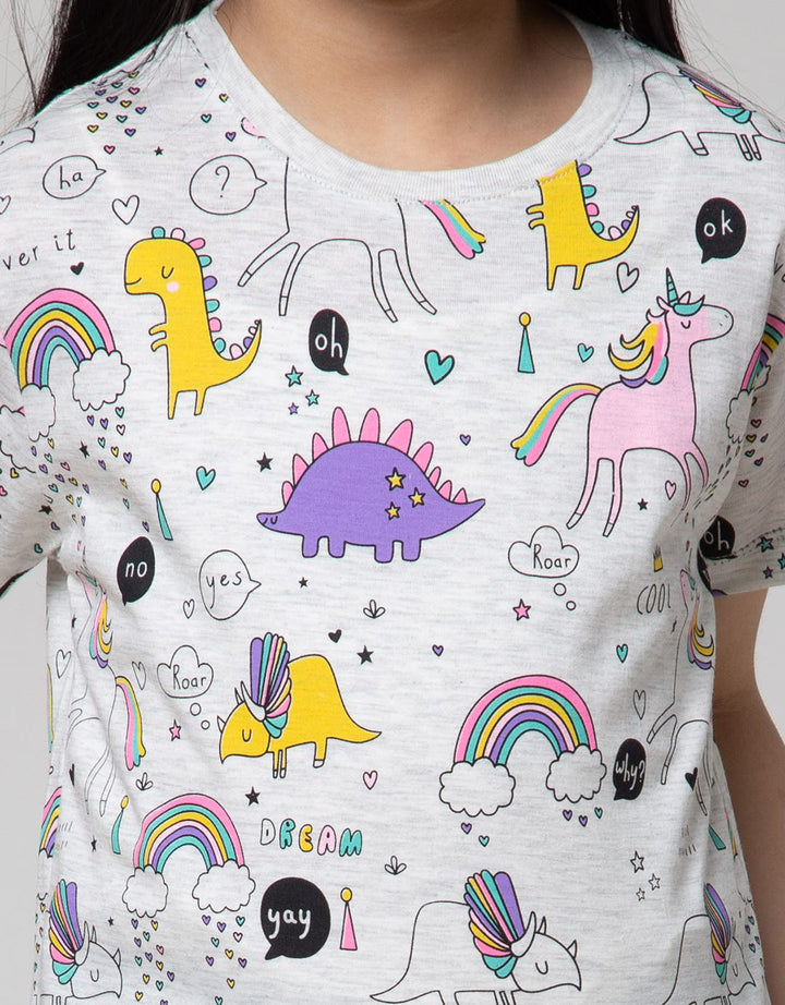 Little M Dino Four Kaos Anak Perempuan