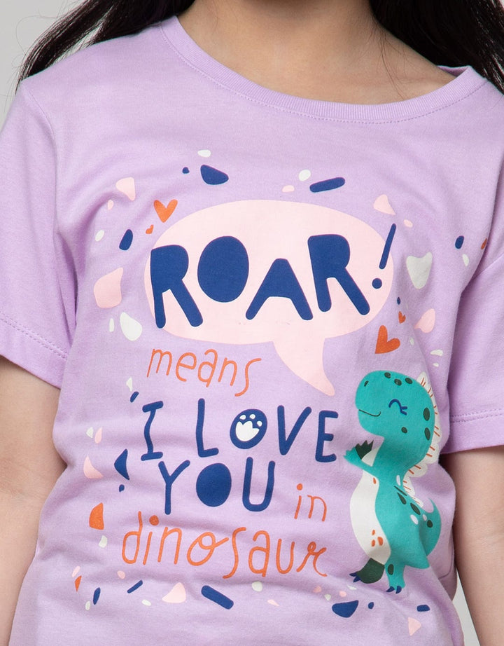 Little M Dino Five Kaos Anak Perempuan