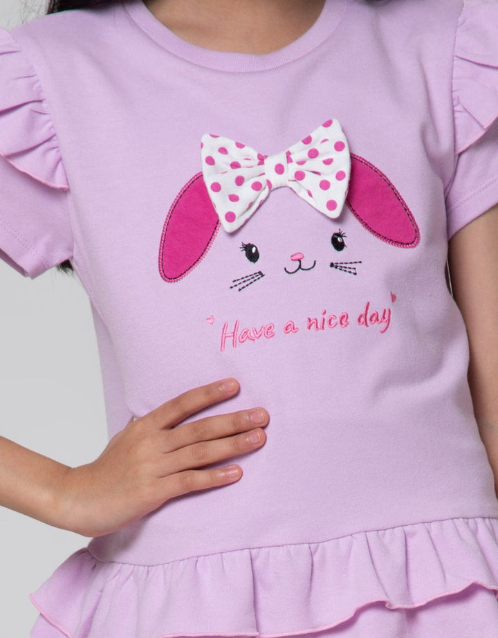 Aero Short Sleeve T-Shirt Ruffle Print Bunny