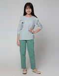 Aero Long Sleeve Shirt Kerut Pundak With Lace