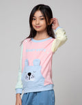 Aero Color Block Bear Sweater for Girls