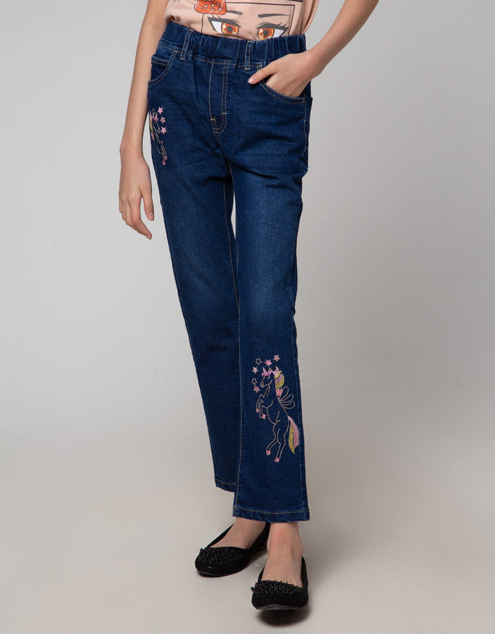 Aero Denim Long Pants Unicorn Pleated Bottom