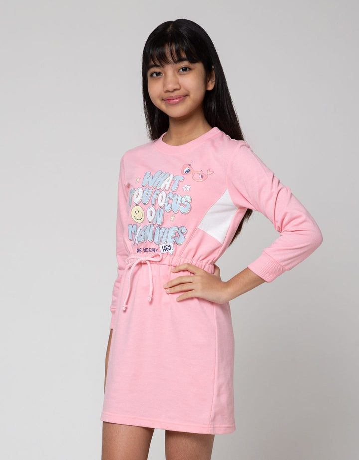 Aero Long Sleeve Midi Dress Pinggang Karet Best Week