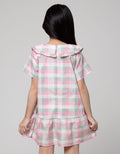 Little M Long Sleeve Blouse Kerah Kotak Sweet Cat