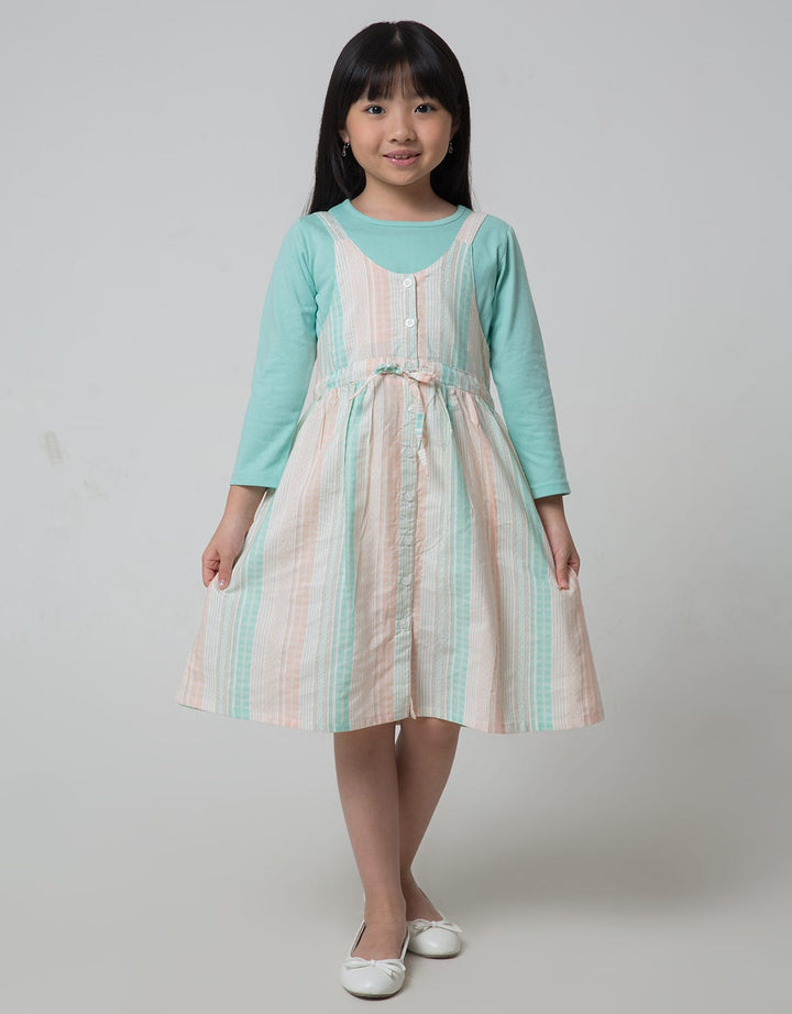 Little M Overall Woven Dress Anak Perempuan