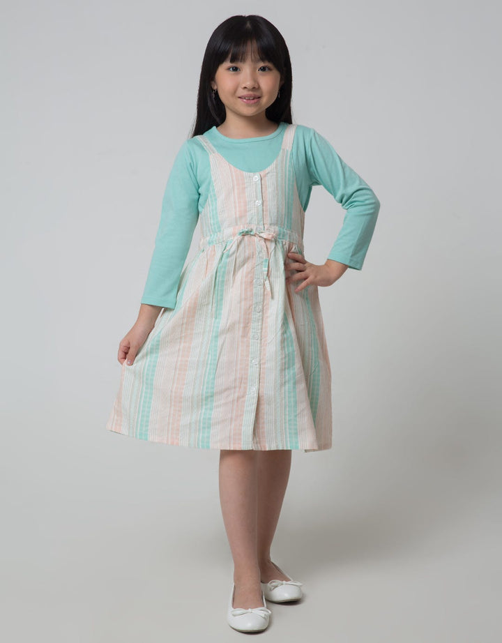 Little M Overall Woven Dress Anak Perempuan