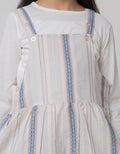 Little M Long Sleeve Midi Dress Overall Woven Garis 2