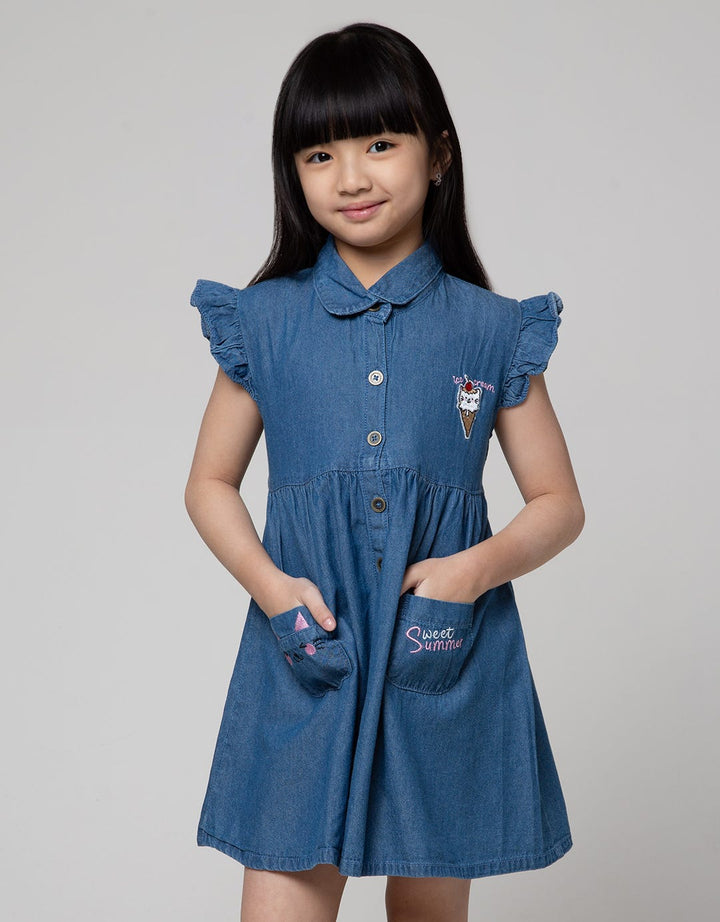 Little M Denim Long Pants Jeggings Unicorn Rainbow
