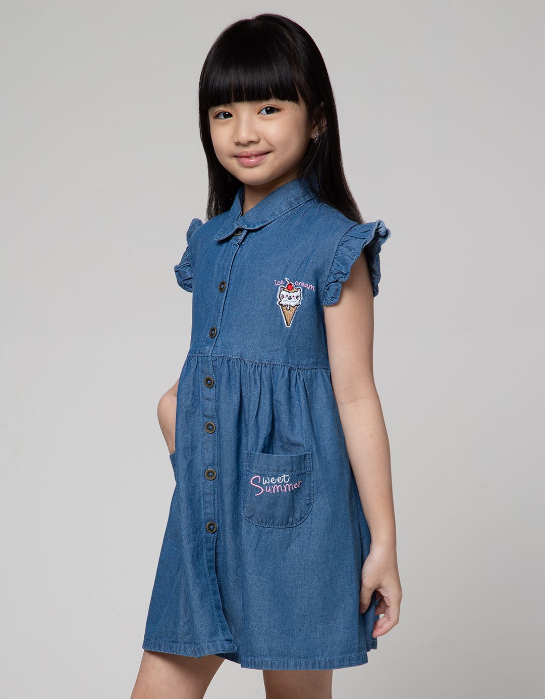 Little M Denim Long Pants Jeggings Unicorn Rainbow