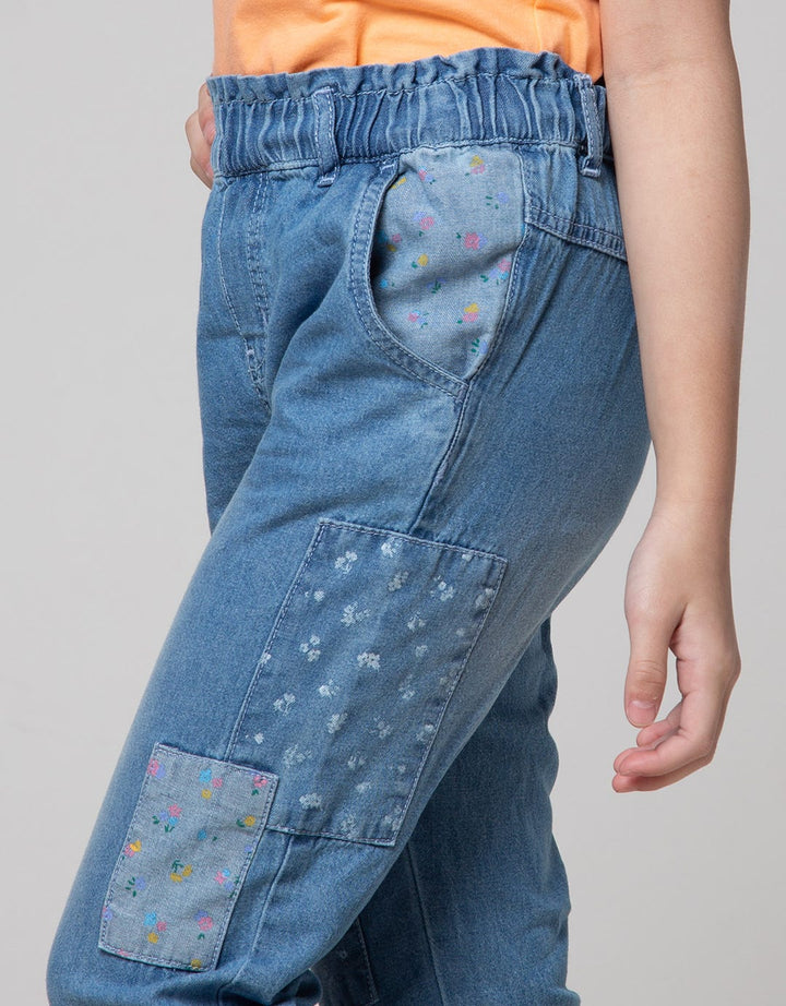 Little M Mini Skirt Skort Button Pocket Ribbon