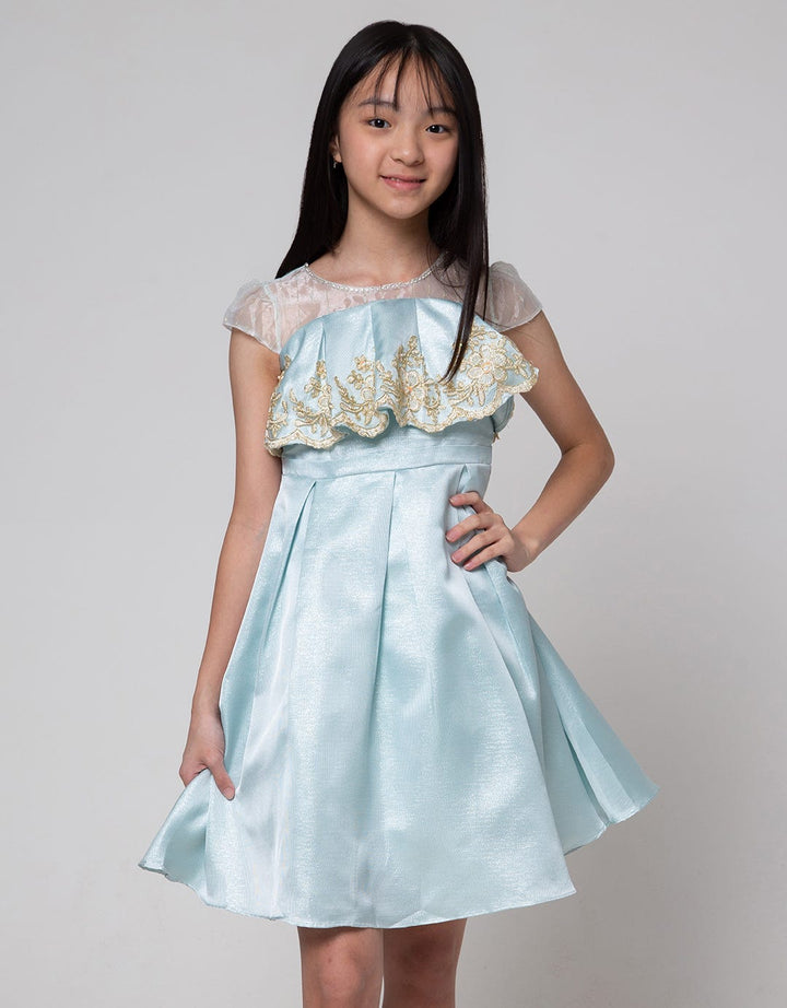 Donita Laces Print Party Dress Anak Perempuan