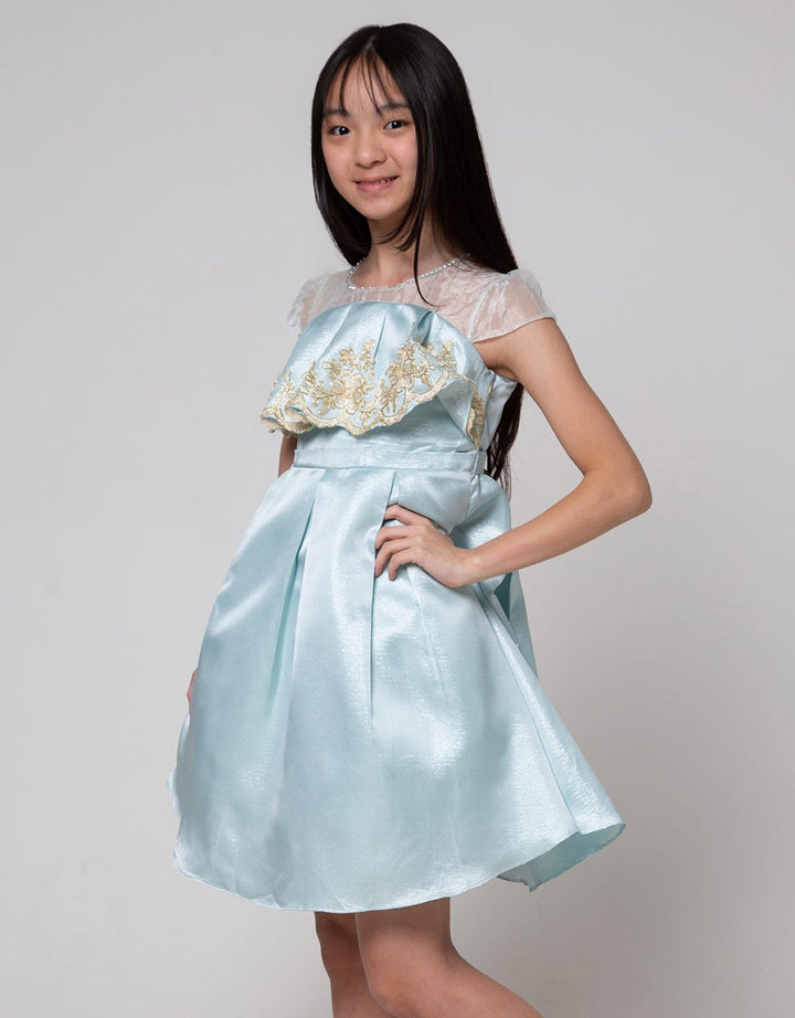 Donita Laces Print Party Dress Anak Perempuan
