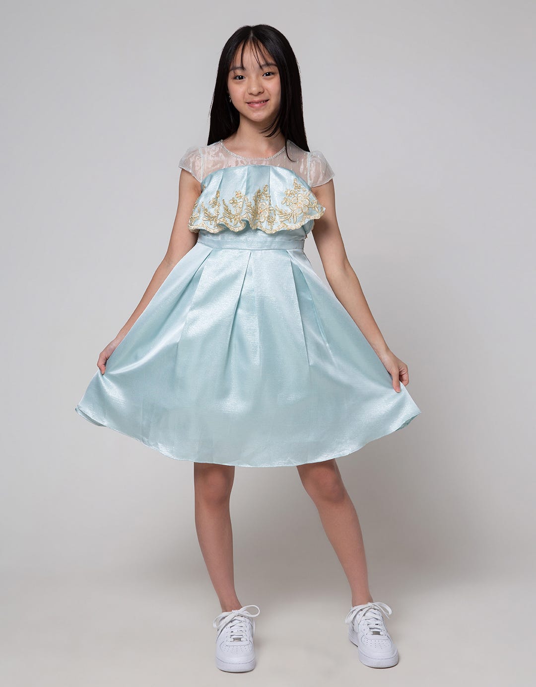Donita Laces Print Party Dress Anak Perempuan
