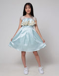 Donita Laces Print Party Dress for Girls