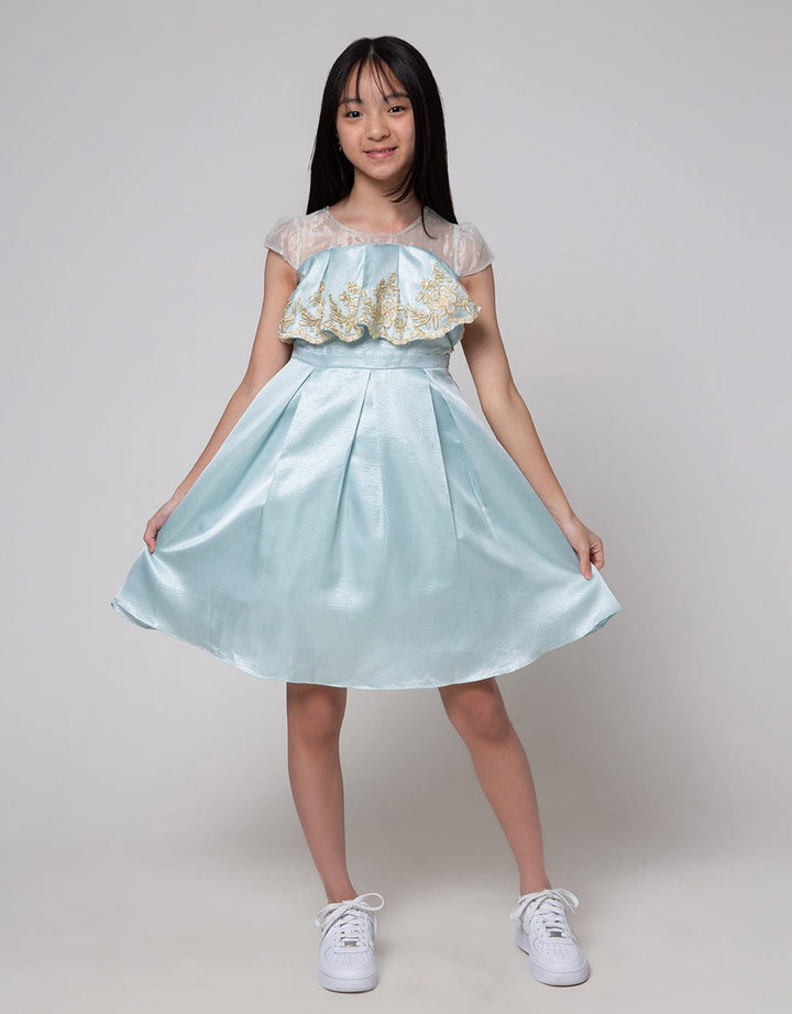 Donita Laces Print Party Dress Anak Perempuan