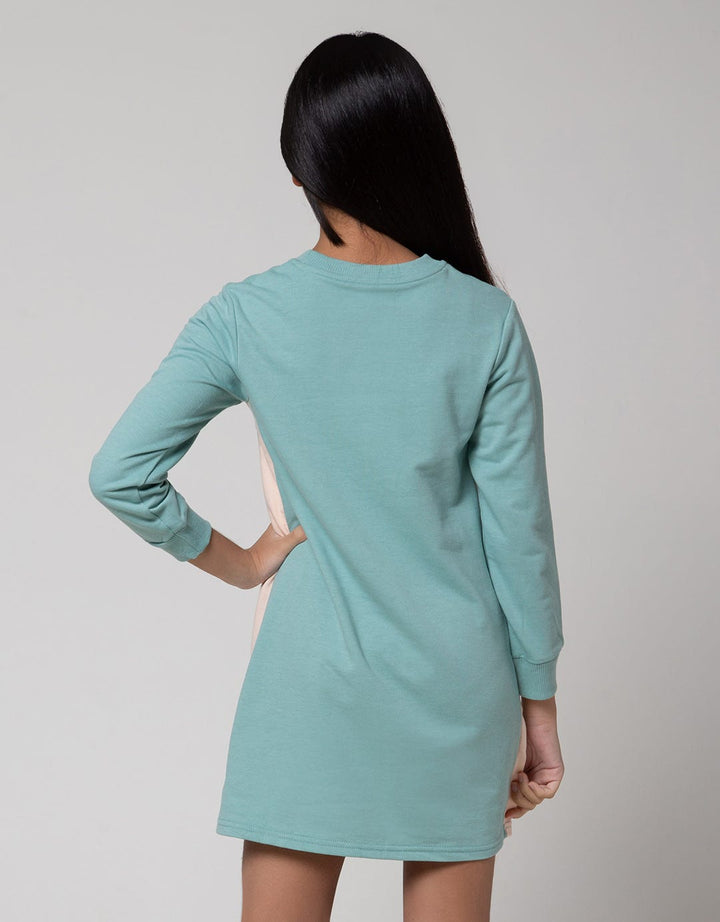 Aero Long Sleeve Midi Dress Kantong Cute Cat