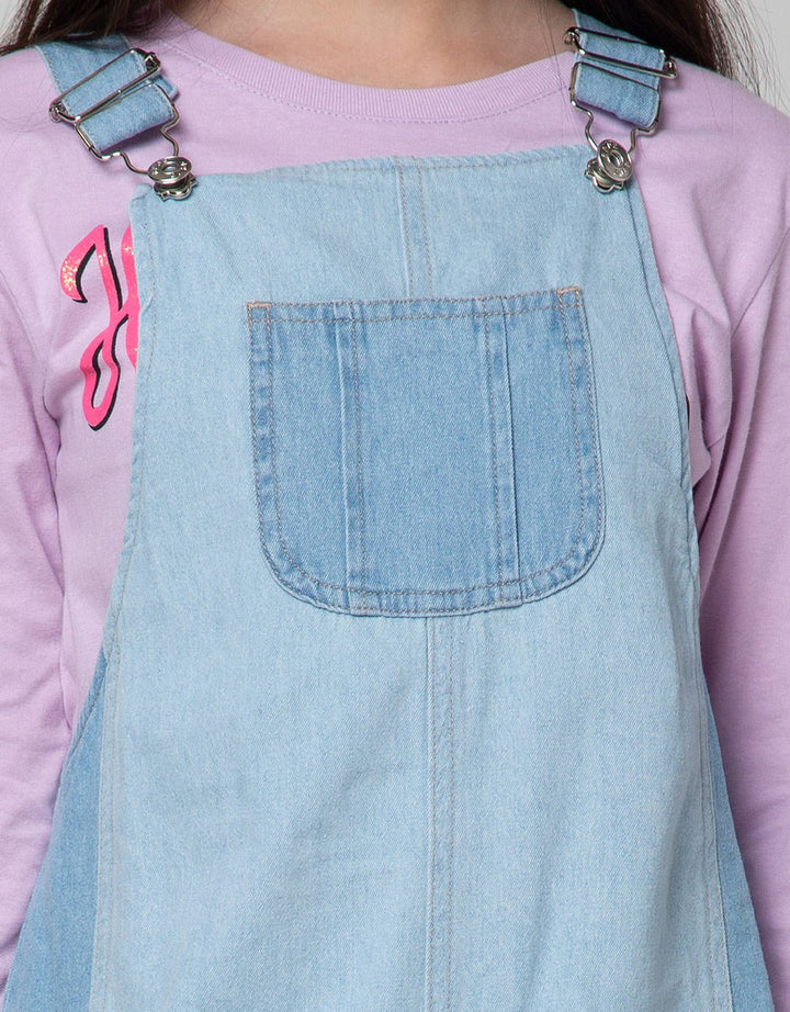 Aero Overall Denim Kombo Dress Anak Perempuan