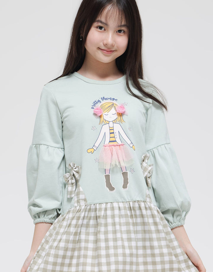 Aero Long Sleeve Midi Dress Nonik Skirt Tile