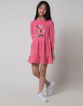Aero Long Sleeve Midi Dress Flip Sequin Wording