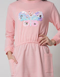 Aero Long Sleeve Midi Dress Flip Sequin Butterfly