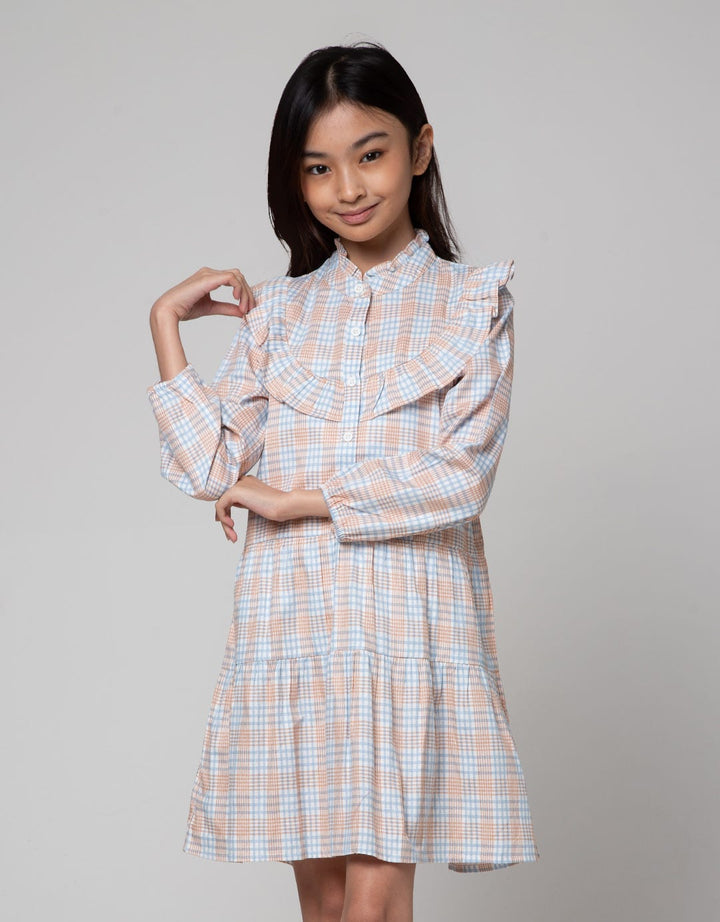 Aero Long Sleeve Midi Dress Woven Square Chest Geber