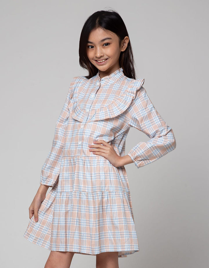 Aero Long Sleeve Midi Dress Woven Square Chest Geber