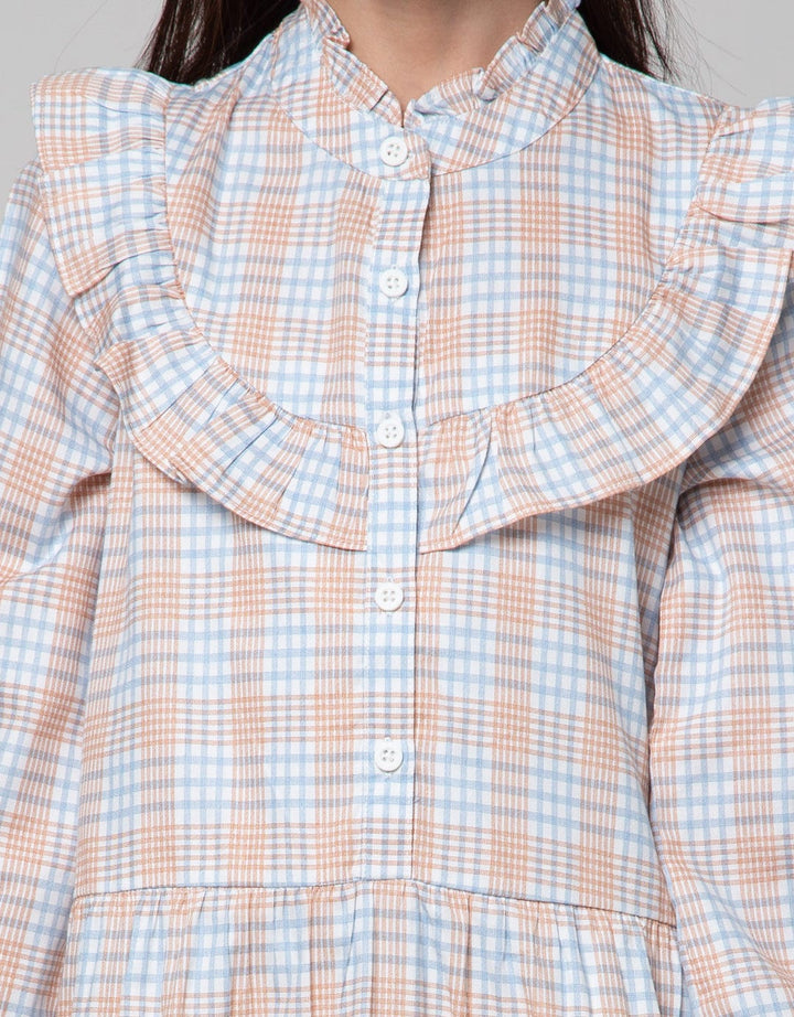 Aero Long Sleeve Midi Dress Woven Square Chest Geber