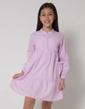 Aero Long Sleeve Midi Dress Woven Dobby Tangan Kerut